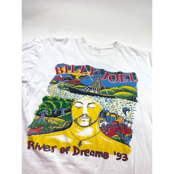 Vintage Billy Joel River Of Dreams 1993 Concert Tour Shirt XL/XXL 90s Band Tee - Picture 2 of 7